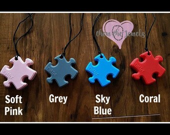 Silicone Toddler and Child Pendant Fidget Necklaces - for nail biters, clothing eaters and fidgeters