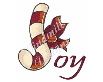 Joy Candy Cane - Machine Embroidery Design