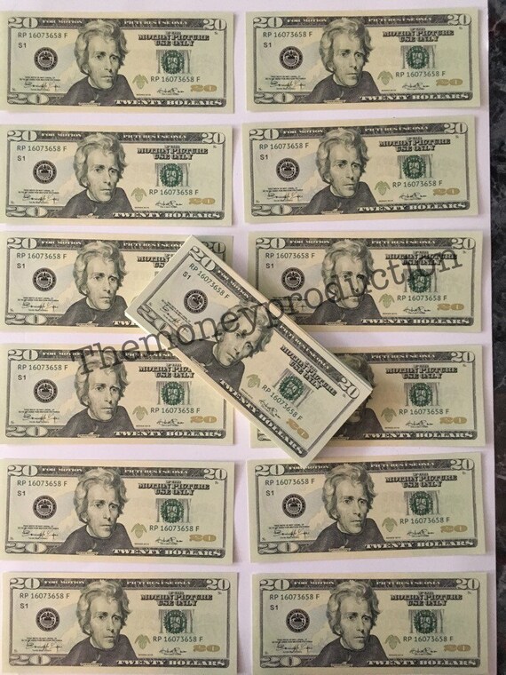 PROP MONEY New Style 25 20s Double full print for Movie Video