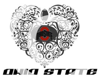 Ohio State Buckeyes - Ornate SVG Heart
