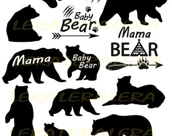 60 % OFF, Bear Svg,Baby Bear svg, Bear Paw Cut Files, Mama Bear svg,Bear Silhouette svg,dxf,ai,eps,png,Bear Vector Files, Mama Bear digital