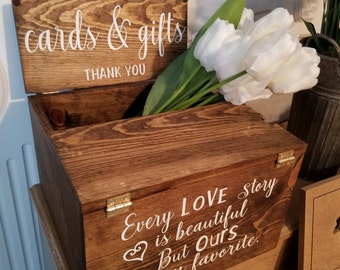Custom Rustic Reclaimed Wood Wedding Card Box
