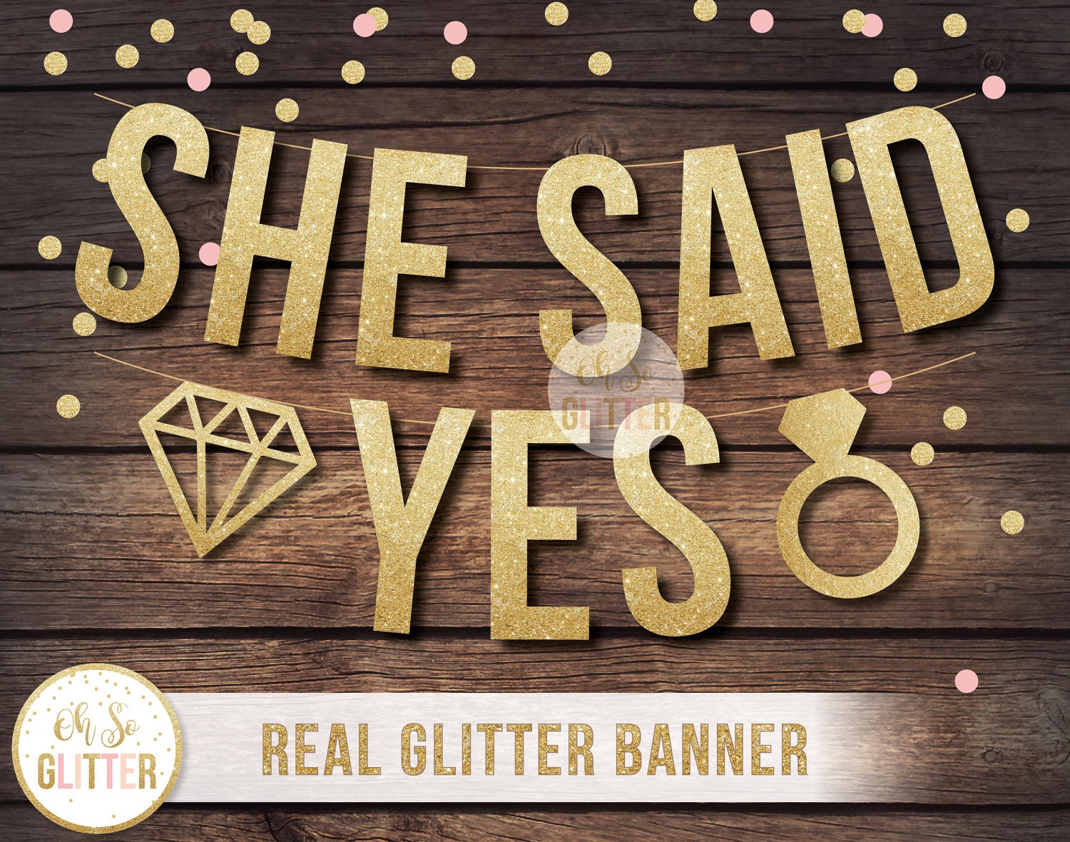 Glitter Banner Gold Glitter Banner Custom Banner Engagement