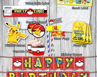 PRINTABLE, Pokemon, Birthday, Party, Printable, DIY