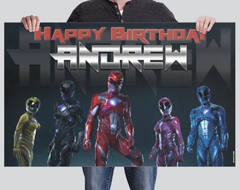 BANNER - Power Rangers - Custom Birthday Banner - Party Banner