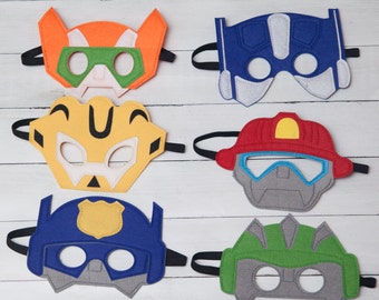 Rescue Bots Party Masks, Rescue Bots Birthday, Rescue Bots Party, Transformer Birthday, Rescue Bots Party Favors, Transformers