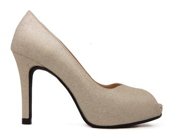 Custom Made Brittany Luzzi Gold Glitter Dinner Shoes