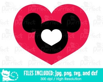Download Valentines Mickey Head Hearts Arrow SVG Disney Digital Cut