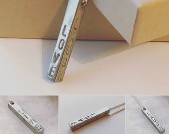 Hand Stamped LIVE LOVE LAUGH Necklace