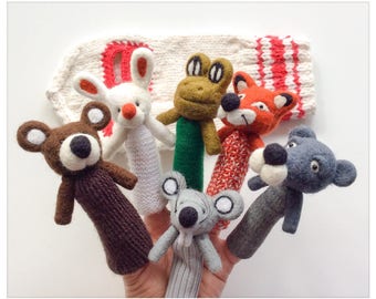 Finger puppets fairy tale The Mitten/Rukovichka/puppet fingers tale mitten