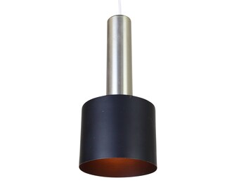 Minimalist cylindrical pendant hanging lamp, 1960s