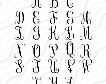 Monogram Font SVG, Cricut Monogram Font SVG, Monogram alphabet, SVG Fonts, Cricut Fonts Cut table Design,svg,dxf,png Instant Download