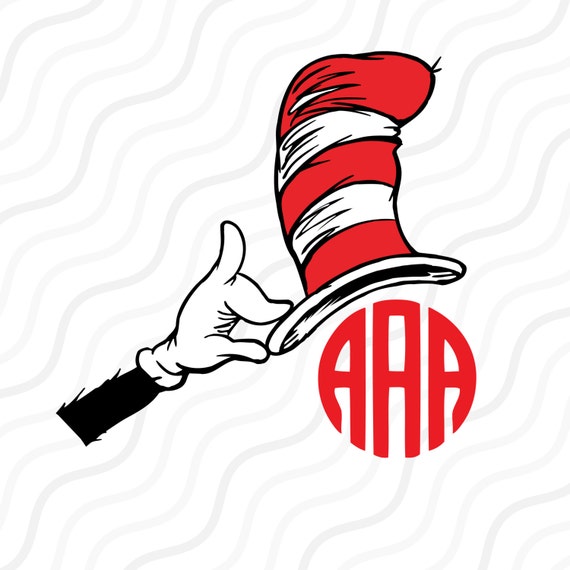 Download Cat in the Hat SVG Cat in the Hat Monogram SVG Cut table