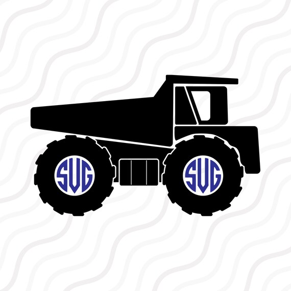 Download Dump Truck SVG, Construction Truck, Truck Monogram SVG Cut ...