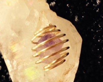 VUG Amethyst Pendant with Gold-Filled Wire VA-617