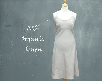 organic linen summer dress, linen beach dress, recyclable dress, fair trade dress, fair trade, fair fashion, sustainable clothing