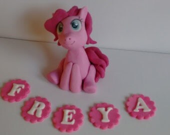 My little pony cake topper, Pinkie pie, handmade, edible
