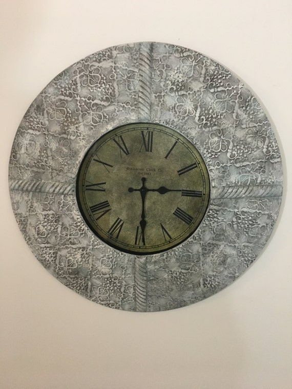 Wall Clock Buchanan Clock Co. Hand Painted French Linen