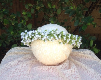 Baby's breath flower crown, boho wedding, white flower girl crown, festival flower crown, hippie flower crown, first communion crown