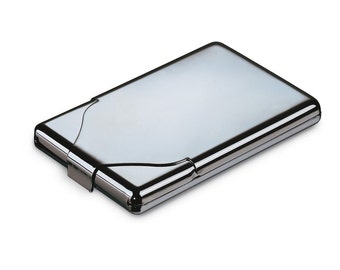 Cigarette case chrome business card box free engraving