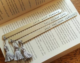 Personalised bookmark. Handstamped bookmark Tassel bookmark. Metal bookmark. Book lover gift Gift for reader. Custom bookmark Personalized