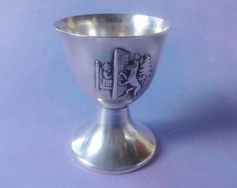 Gero 90 silver plated egg Cup, little Red Riding Hood and the big bad wolf