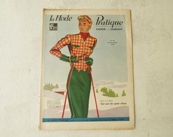 30's French Fashion Magazine. 1938 Winter "All for winter sports" La Mode Pratique