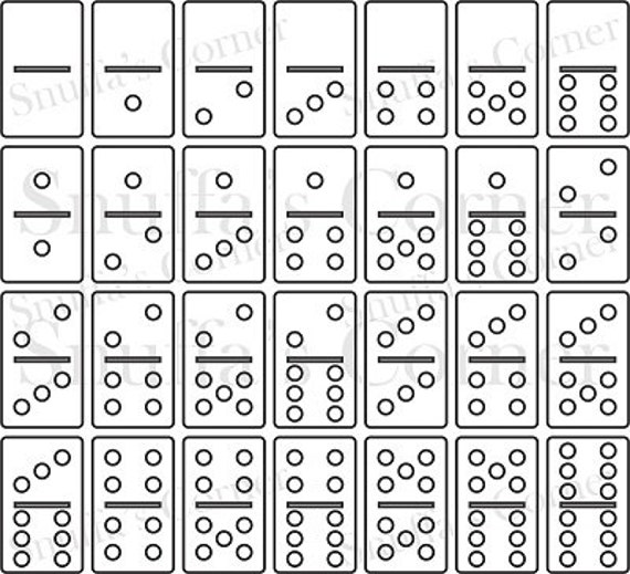 Instand Download 1 x 2 Dominoes Template Set