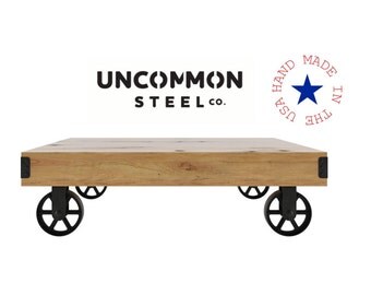 Rustic Coffee Table, Industrial Coffee Table, Factory Cart Coffee Table, Industrial Cart, Distressed Coffee Table, Barn Wood Coffee Table