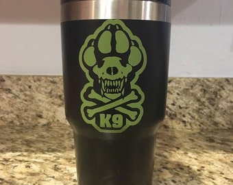 K-9 Skull and Cross Bones 30oz Tumbler