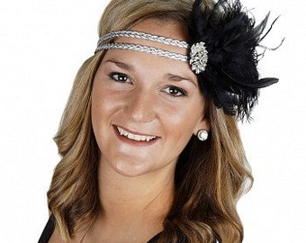 Great Gatsby - Harlem Nights - Roaring 20's Feather Headband - HBD1930