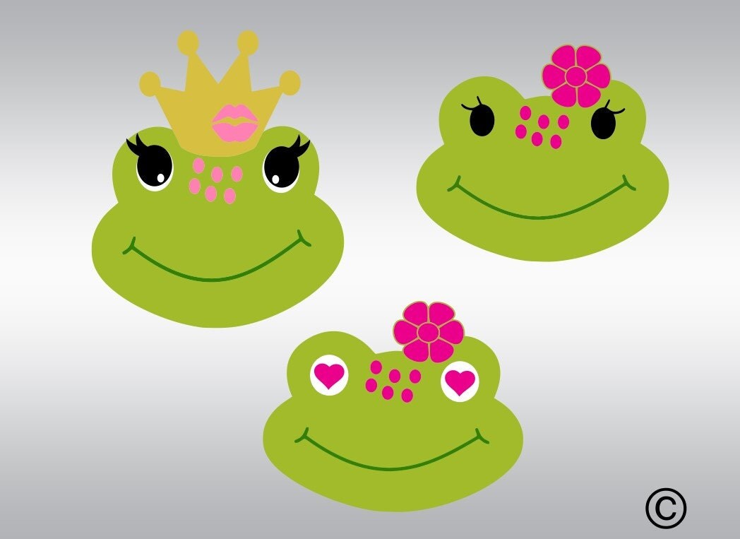Download frog princess crown girl head SVG Clipart Cut Files ...