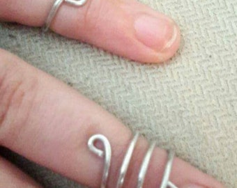 Silver midi rings