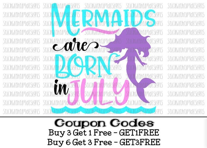 Download Mermaids are Born In July Svg Birthday Svg Birthday girl Svg