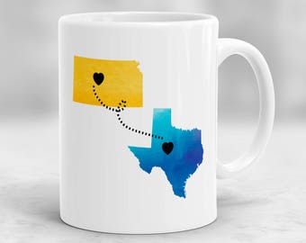 Gift for Dad, Custom Long Distance Mug, Father's Day Gift, State to State Mug, Relationship Mug, Dad Mug, Birthday Gift for Father