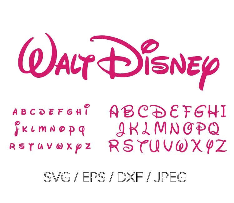 Disney Font Design Files svg dxf jpg jpeg eps layered cut