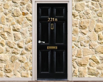 Sherlock Holmes Door 221 B Door Poster/Sticker (30" x 79" | 77 x 200 cm)