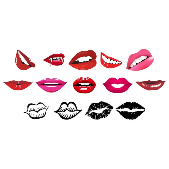 Download Kiss Lips SVG Clipart bundle Vector graphic SVG PNG Cuttable