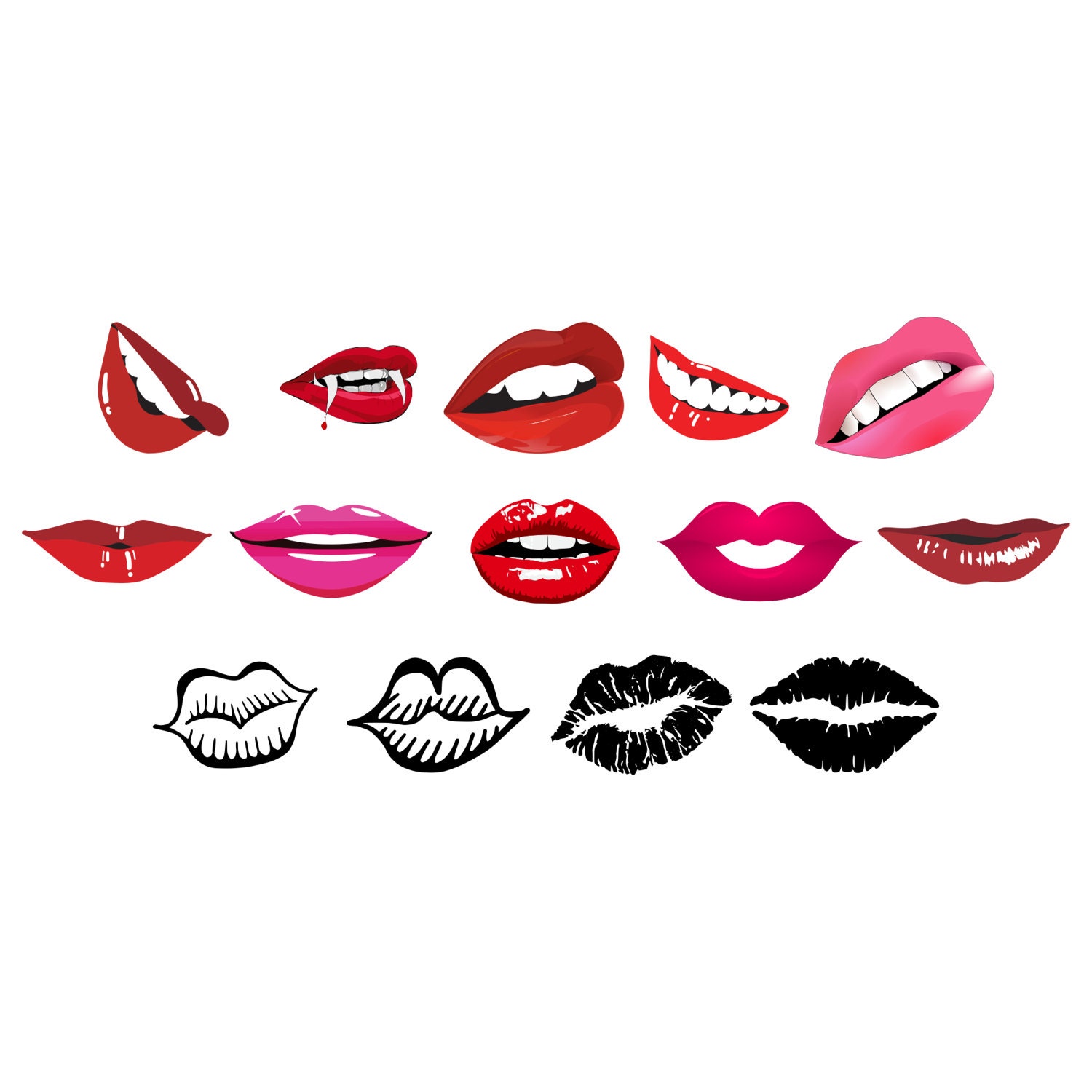 Download Kiss Lips SVG Clipart bundle Vector graphic SVG PNG Cuttable