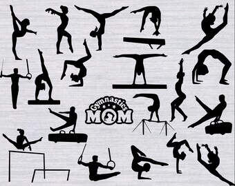 Gymnastics SVG Bundle, Tumbline svg, Gymnastics clipart, svg files for silhouette, cricut download, svg files, dxf, png, cut files, gymnast
