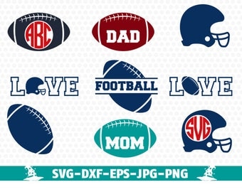 Football SVG Cut Files - Monogram, Clipart, Screen Printing