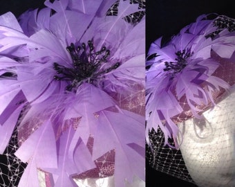 Lilac Pillbox Fascinator