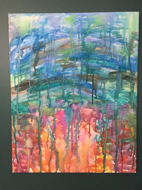 Abstract watercolor colorful wall art abstract painting 16x20