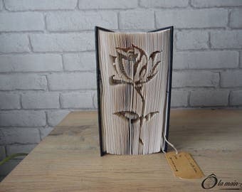 Book Art "Rose" - decorative object from a book - Collection A open book
