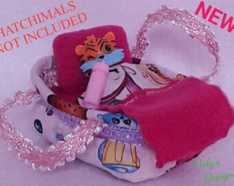 For HATCHIMALS COLLEGGTIBLES Handmade 5 Pcs Set MINI Moses Bed, Mattress, Pillow & Blanket