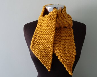 Neck Tie Scarf in Mustard