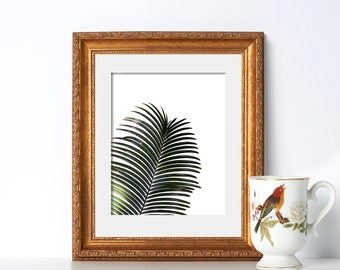 Black and White Fern Art Digital Download Printable Art Poire Noir Et Blanc Tropical Print Jungle Art Plant Art Botanical Garden Green House