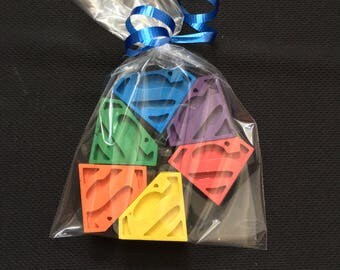 Superman Crayon Party Favors (10+ bags)- Superman birthday- Supergirl birthday