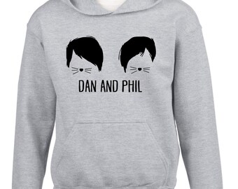 kids / adults hoody DAN AND PHIL , cat whisker design hoodie worldwide shipping dolan twins