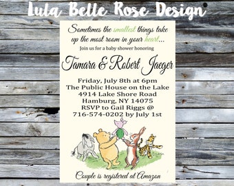 Classic Winnie the Pooh Baby Shower Invitation, Winnie the Pooh Baby Shower Invitation, Winnie the Pooh Invitation, Pooh Invitation